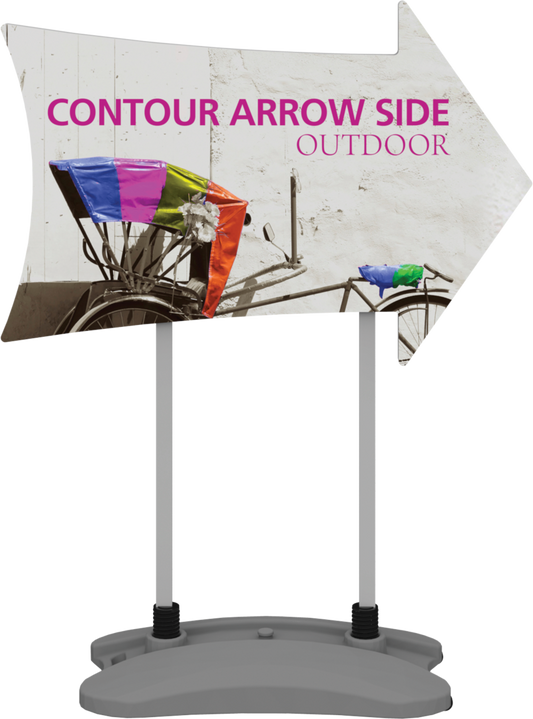 3ft Contour Outdoor Sign Display Arrow Side Water Base Double-Sided (Graphic Package)