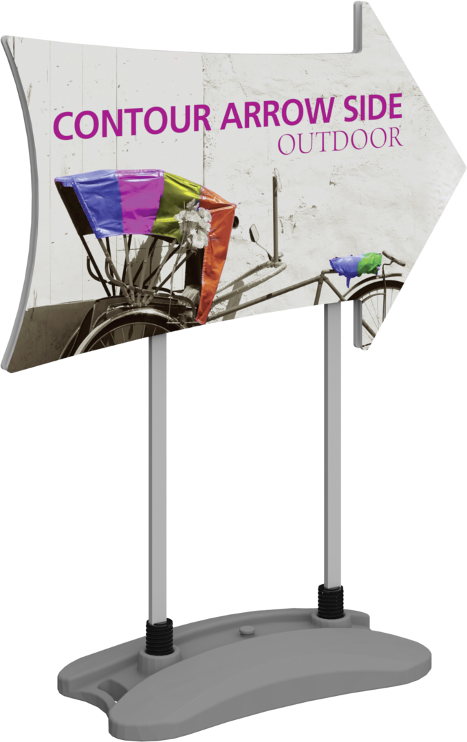 3ft Contour Outdoor Sign Display Arrow Side Water Base (Hardware Only)