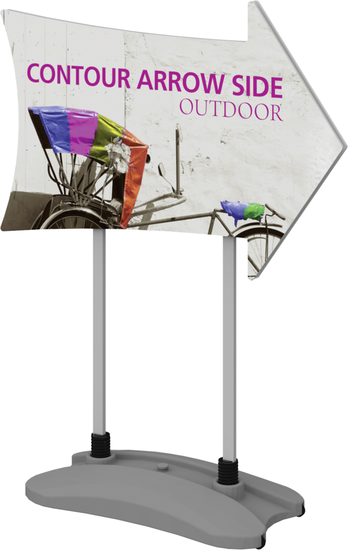 3ft Contour Outdoor Sign Display Arrow Side Water Base (Hardware Only)