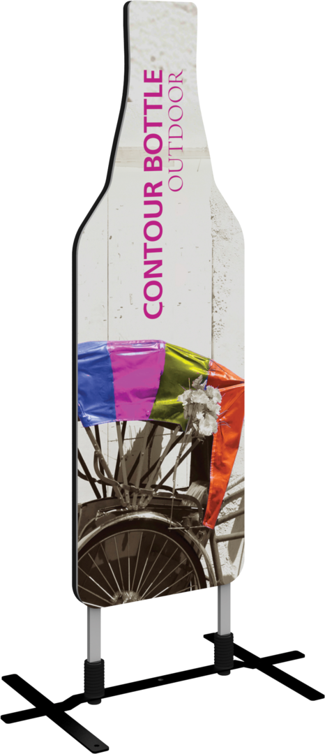 6ft Contour Outdoor Sign Bottle Plate Base Double-Sided (Graphic Package)
