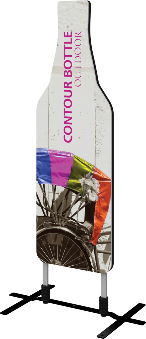 6ft Contour Outdoor Sign Bottle Plate Base Double-Sided (Graphic Package)