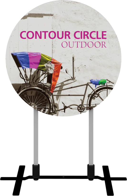 3ft Contour Outdoor Sign Circle Plate Base Single-Sided (Graphic Package)