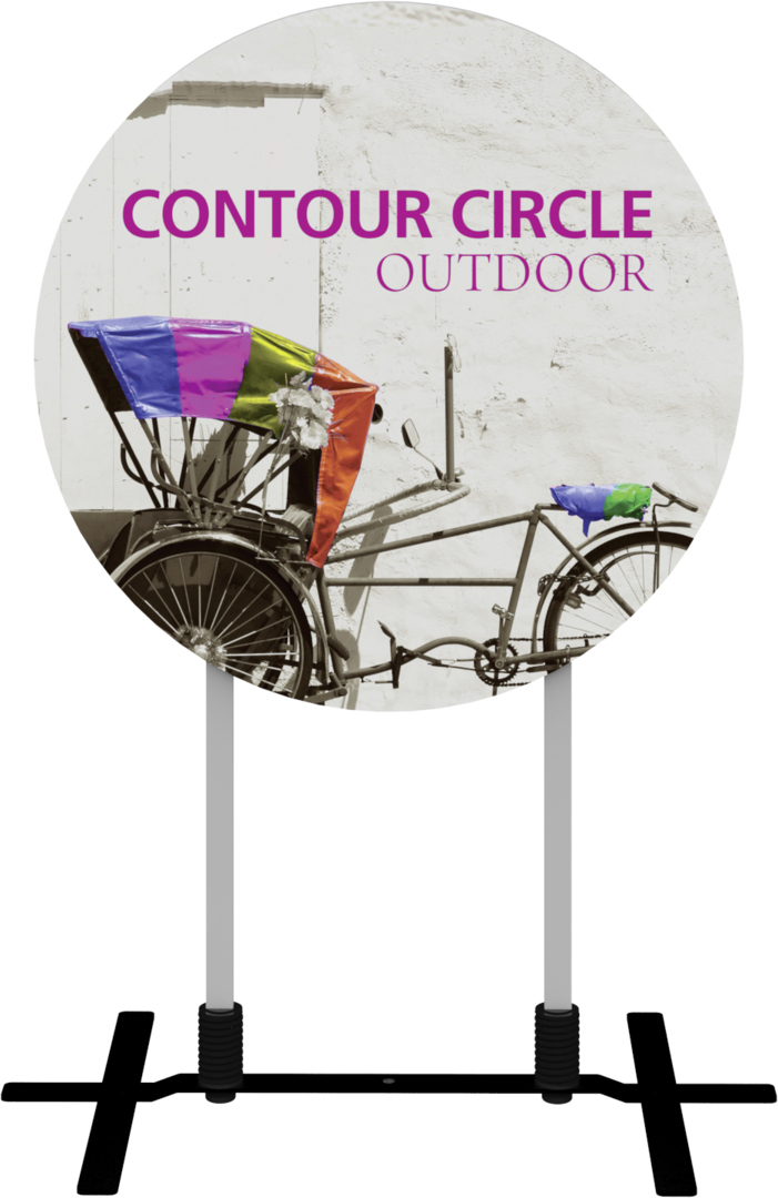 3ft Contour Outdoor Sign Circle Plate Base Double-Sided (Graphic Package)
