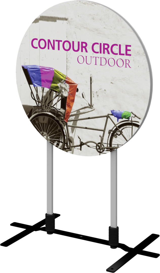 3ft Contour Outdoor Sign Circle Plate Base Single-Sided (Graphic Package)