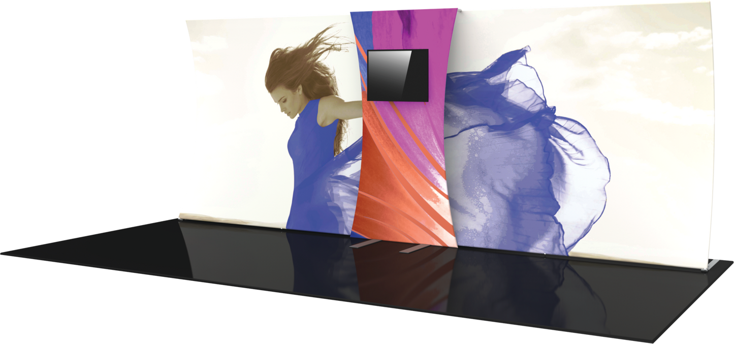 4ft x 8ft Formulate Backwall Connector 05 Bowtie w/ Monitor Mount (Graphic Package)