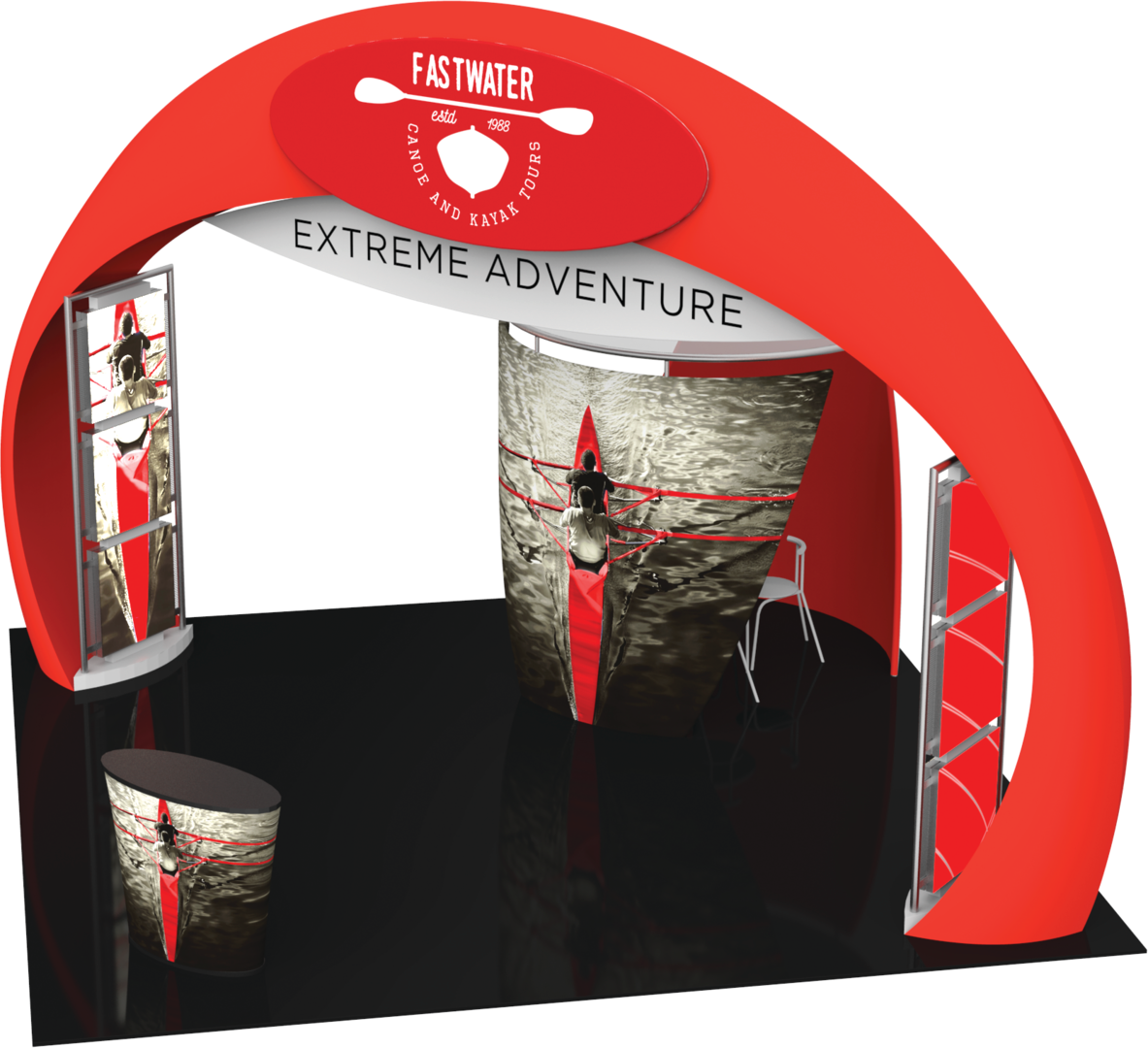 20ft x 20ft Formulate Fusion Island Booth Kit 08 Fabric Tower (Graphic Package)