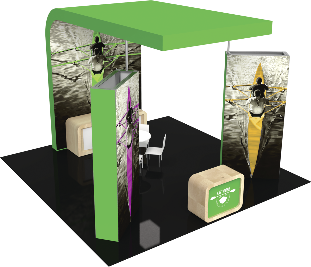 20ft x 20ft Formulate Fusion Island Booth Kit 09 Fabric Tower (Graphic Package)