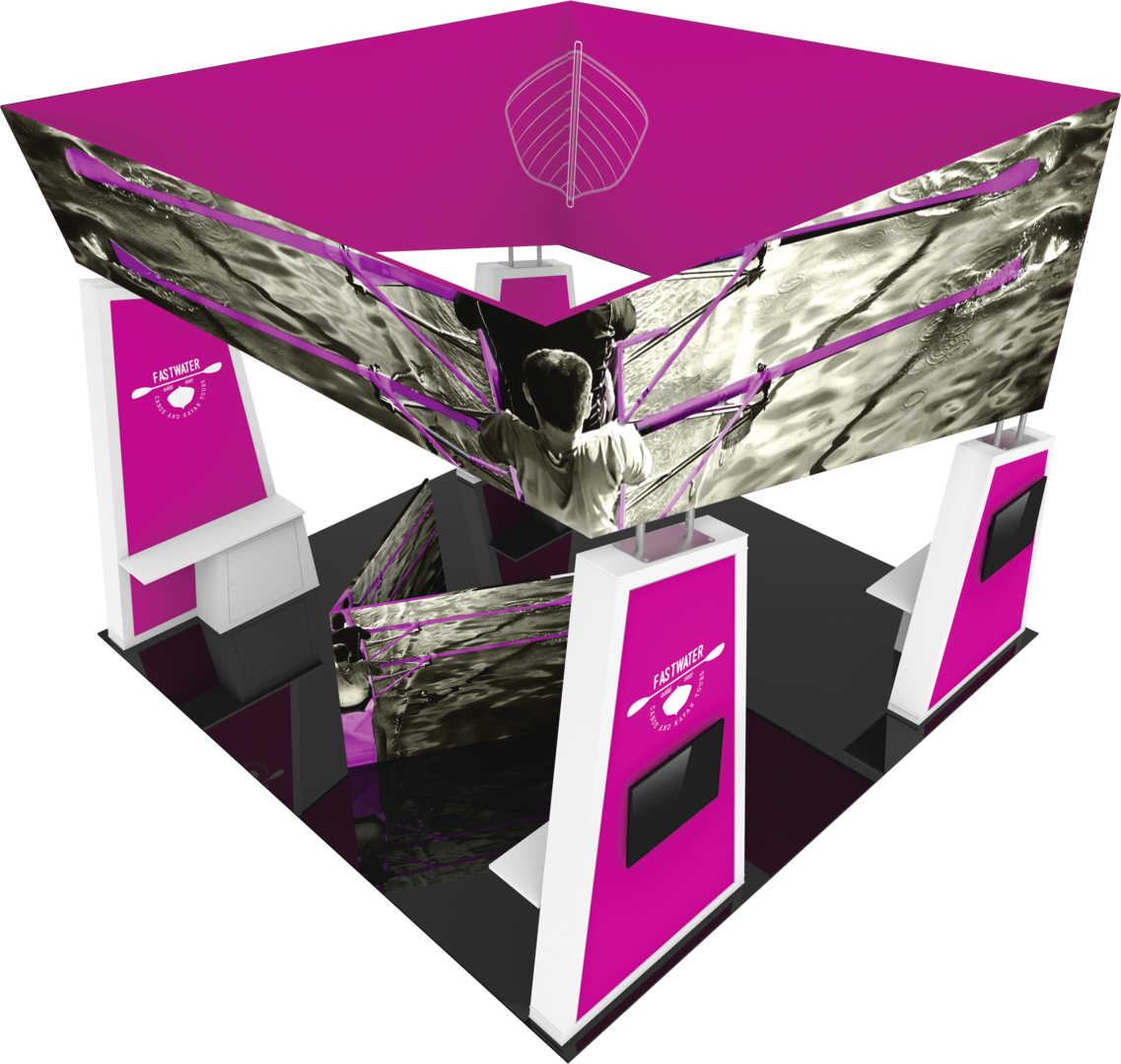 20ft x 20ft Formulate Fusion Island Booth Kit 11 Fabric Tower (Hardware Only)