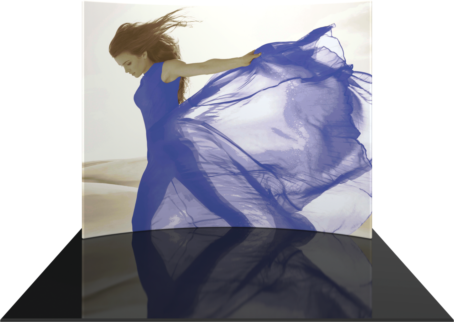 10ft x 8ft Formulate Master HC1 Horizontal Curve Fabric Backwall Graphic w/ Backer (Graphic Package)