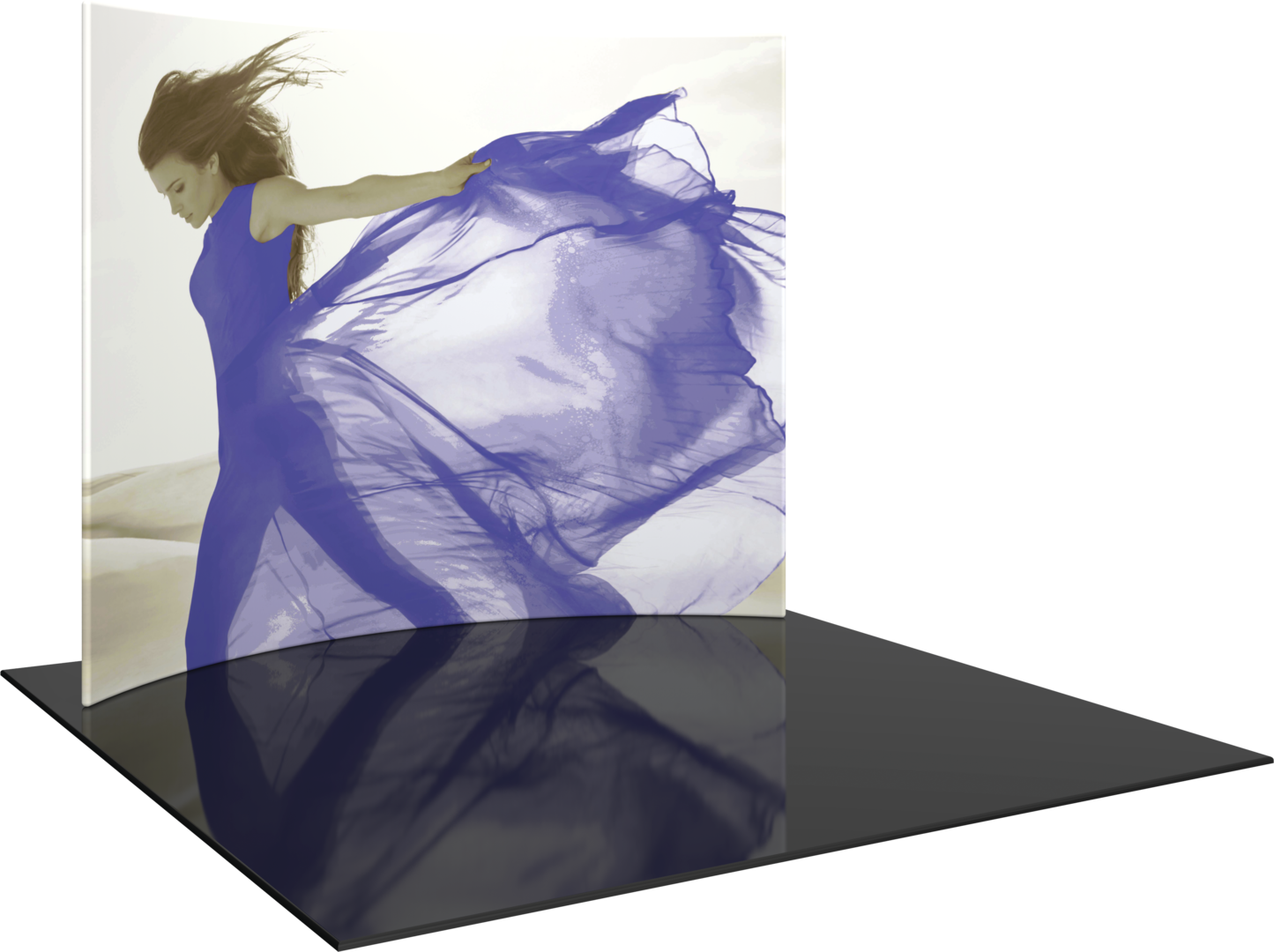 10ft x 8ft Formulate Master HC1 Horizontal Curve Fabric Backwall Graphic w/ Backer (Graphic Package)