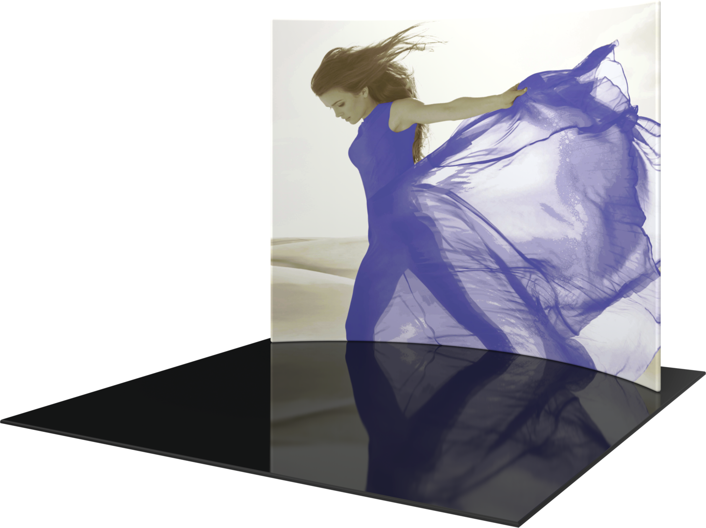 10ft x 8ft Formulate Master HC1 Horizontal Curve Fabric Backwall Graphic w/ Backer (Graphic Package)