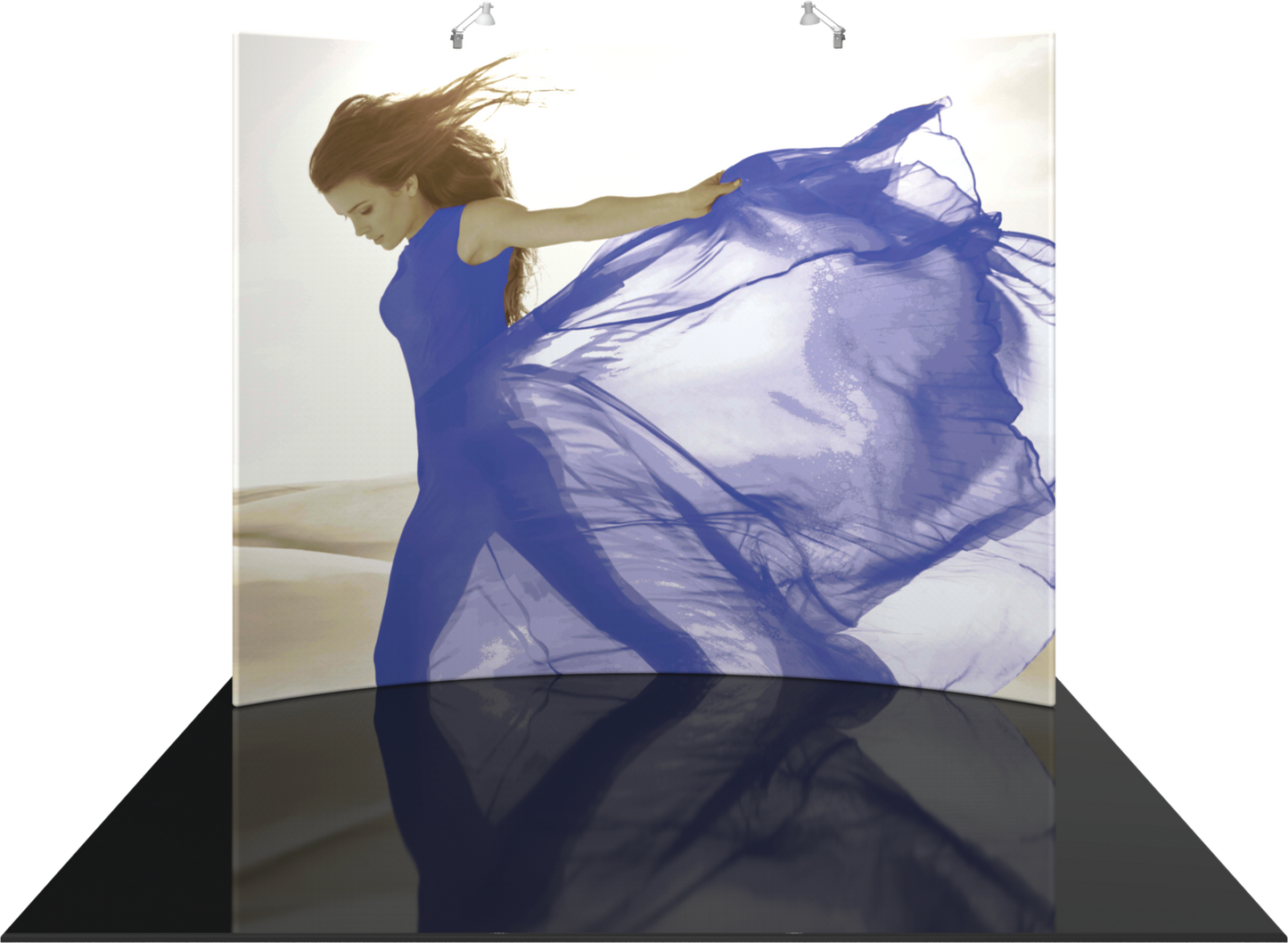 10ft x 8ft Formulate Master HC2 Horizontal Curve Fabric Backwall Graphic w/ Backer (Graphic Package)