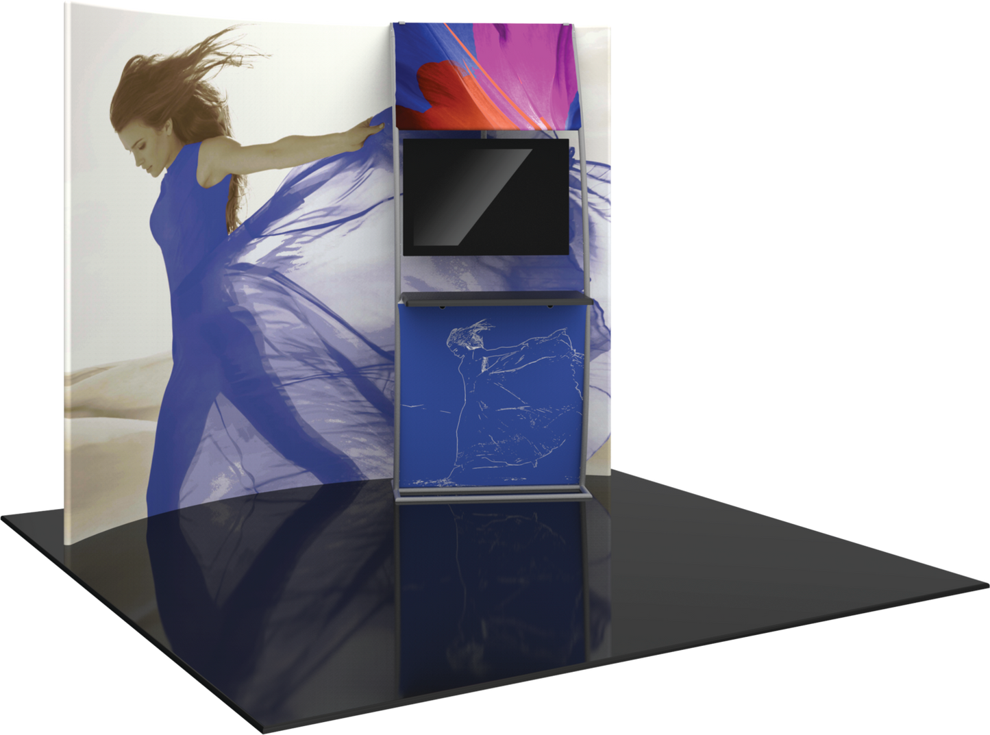 10ft x 8ft Formulate Master HC6 Horizontal Curve Fabric Backwall Graphic w/ Backer (Graphic Only)