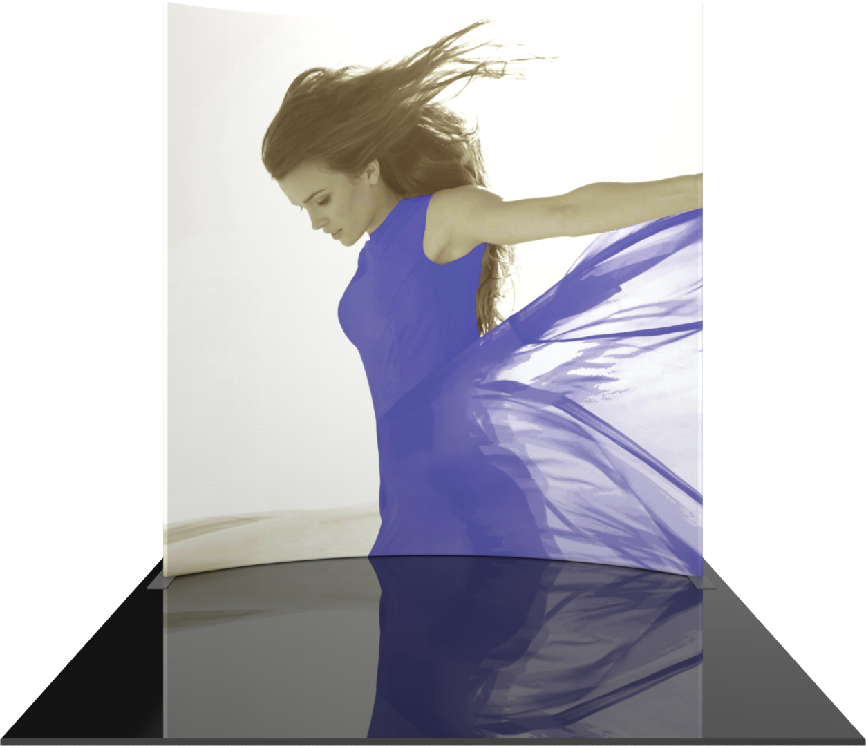 10ft x 10ft Formulate Master Horizontal Curve Tall Fabric Backwall Graphic w/ Backer (Graphic Only)