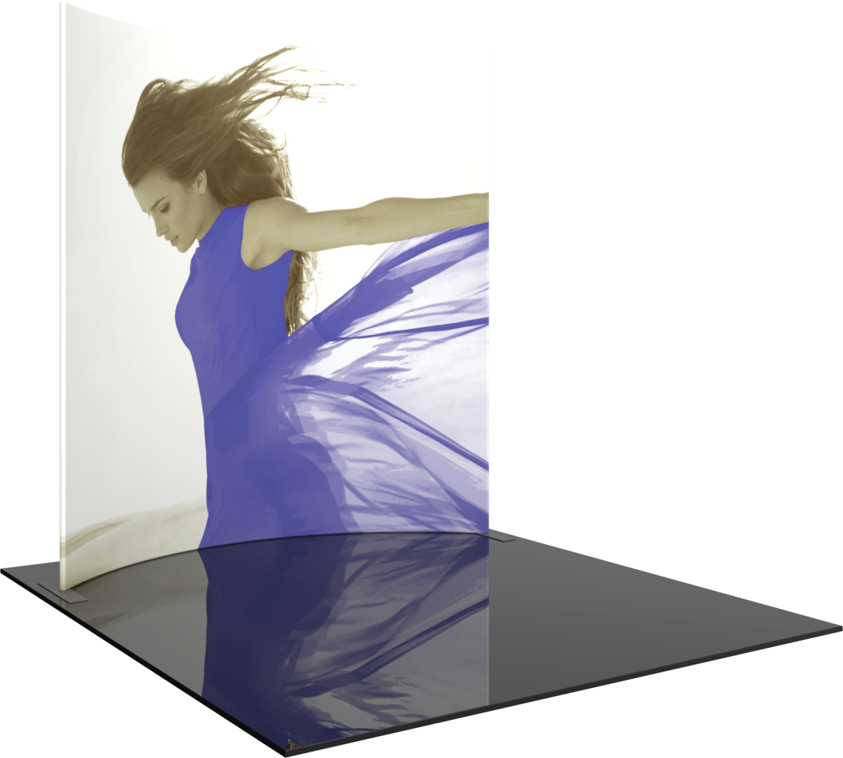 10ft x 10ft Formulate Master Horizontal Curve Tall Fabric Backwall Graphic w/ Backer (Graphic Only)