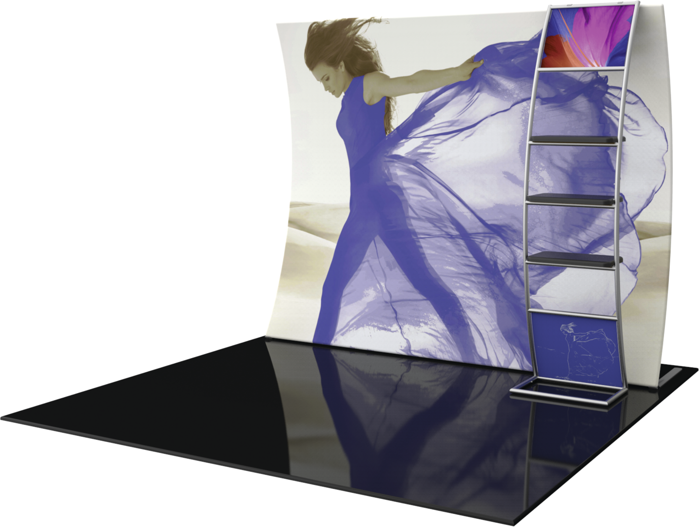 10ft x 8ft Formulate Master VC10 Vertical Curve Fabric Backwall Graphic w/ Backer (Graphic Package)