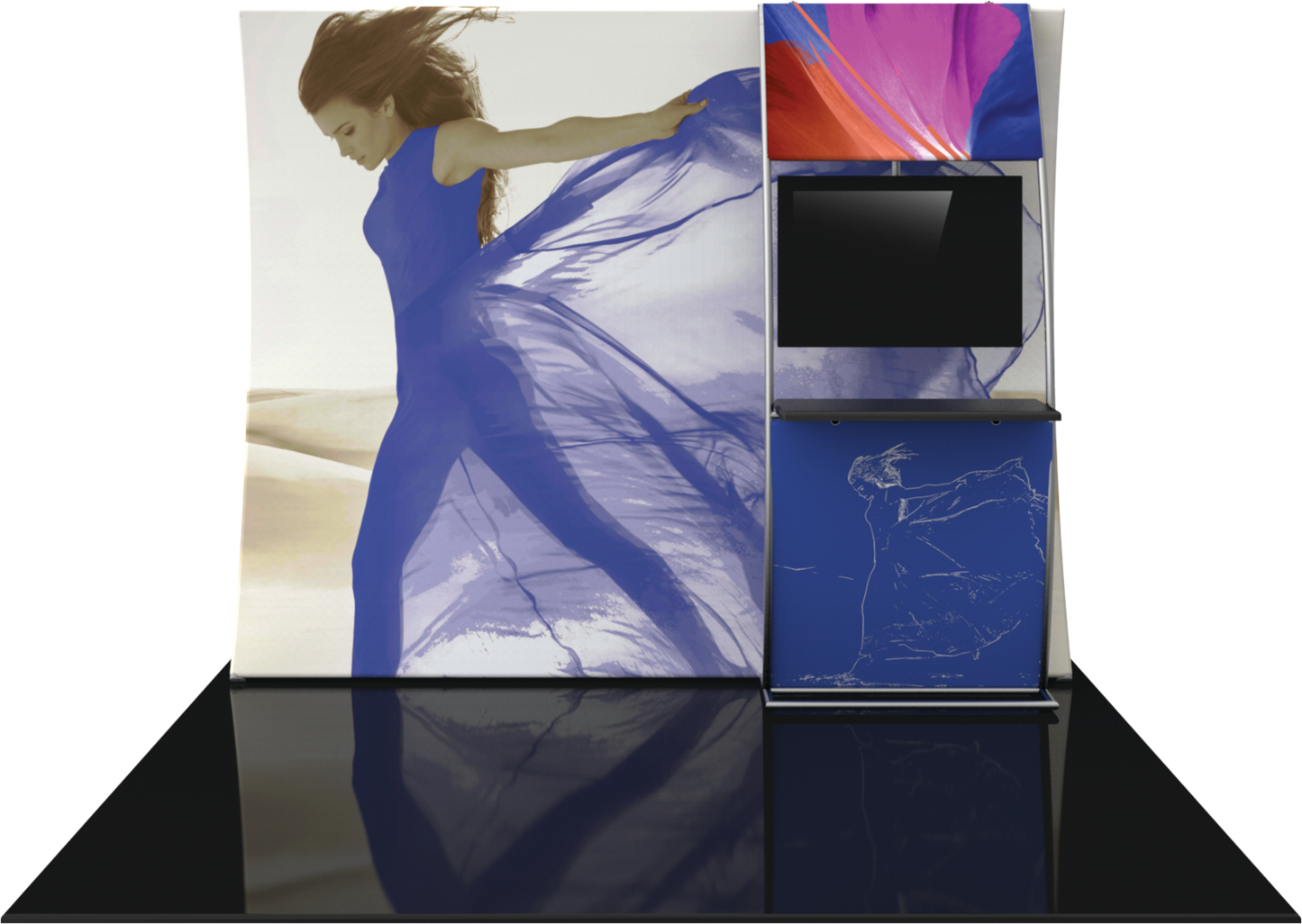 10ft x 8ft Formulate Master VC7 Vertical Curve Fabric Backwall Graphic w/ Backer (Graphic Only)