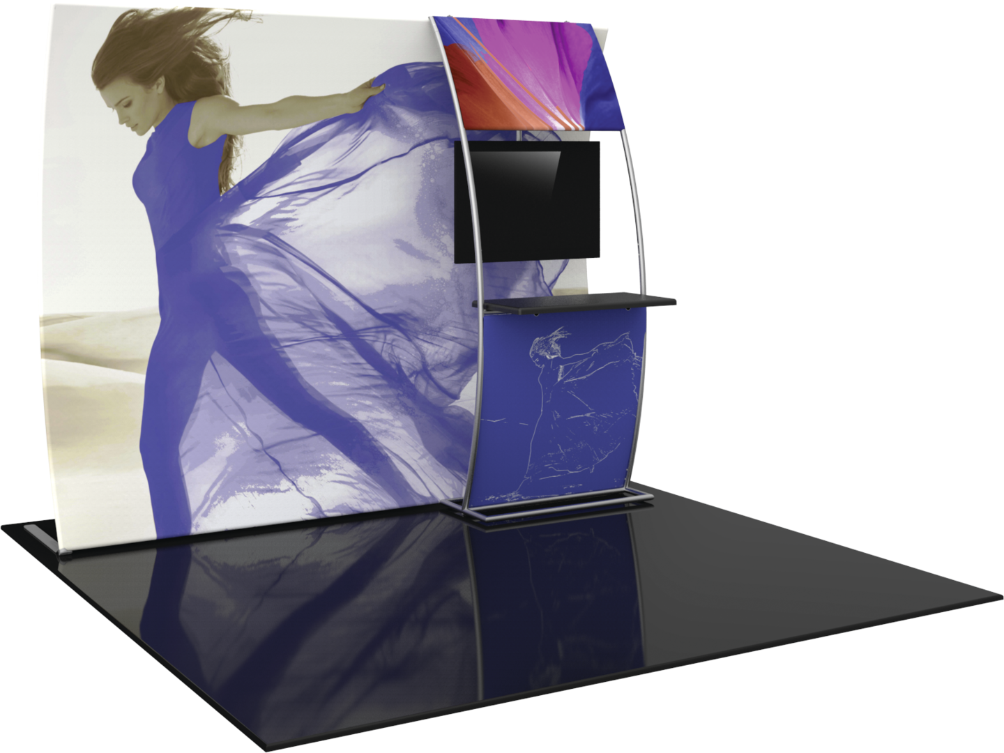 10ft x 8ft Formulate Master VC7 Vertical Curve Fabric Backwall Graphic w/ Backer (Graphic Only)