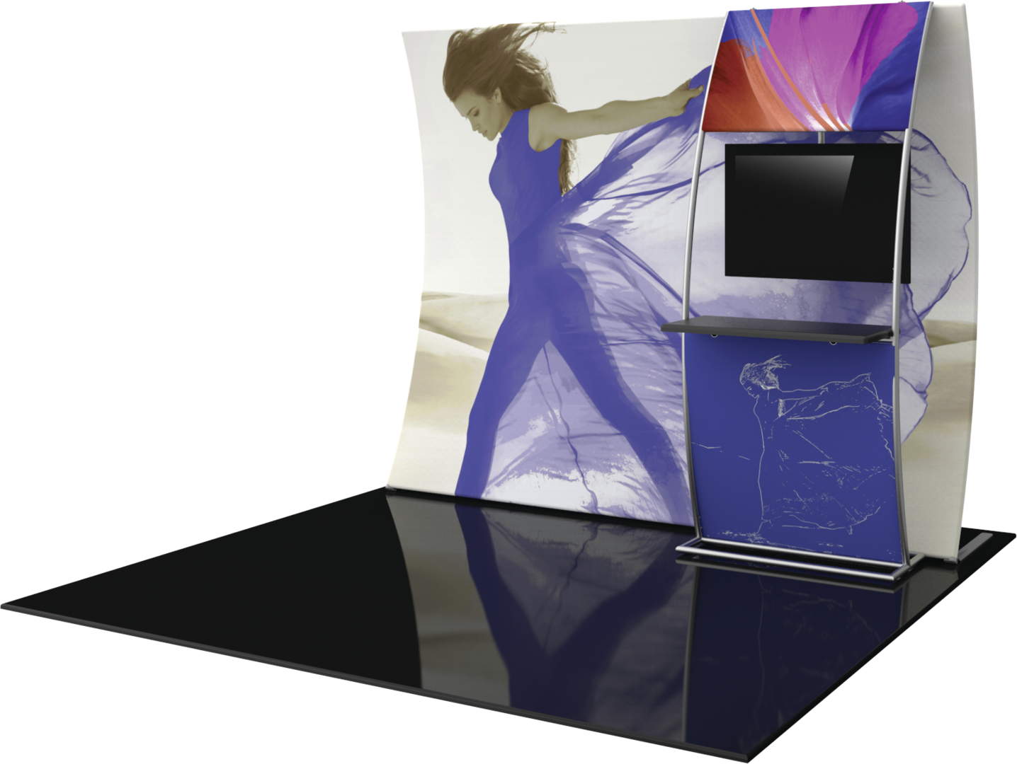 10ft x 8ft Formulate Master VC7 Vertical Curve Fabric Backwall Graphic w/ Backer (Graphic Only)
