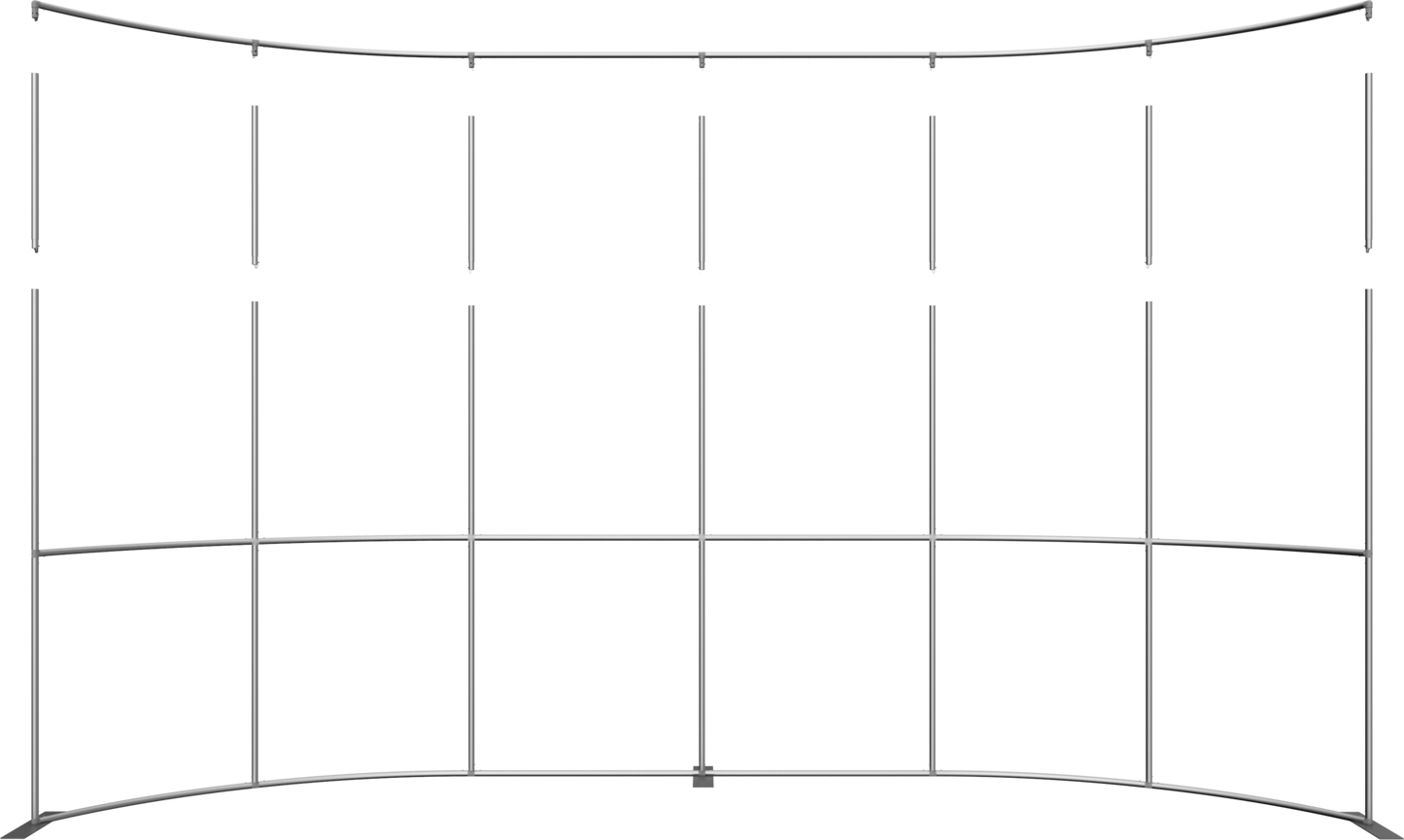 2ft Height Formulate Master Backwall Extension Hardware (20ft) - 7 Pole Horizontal Curve