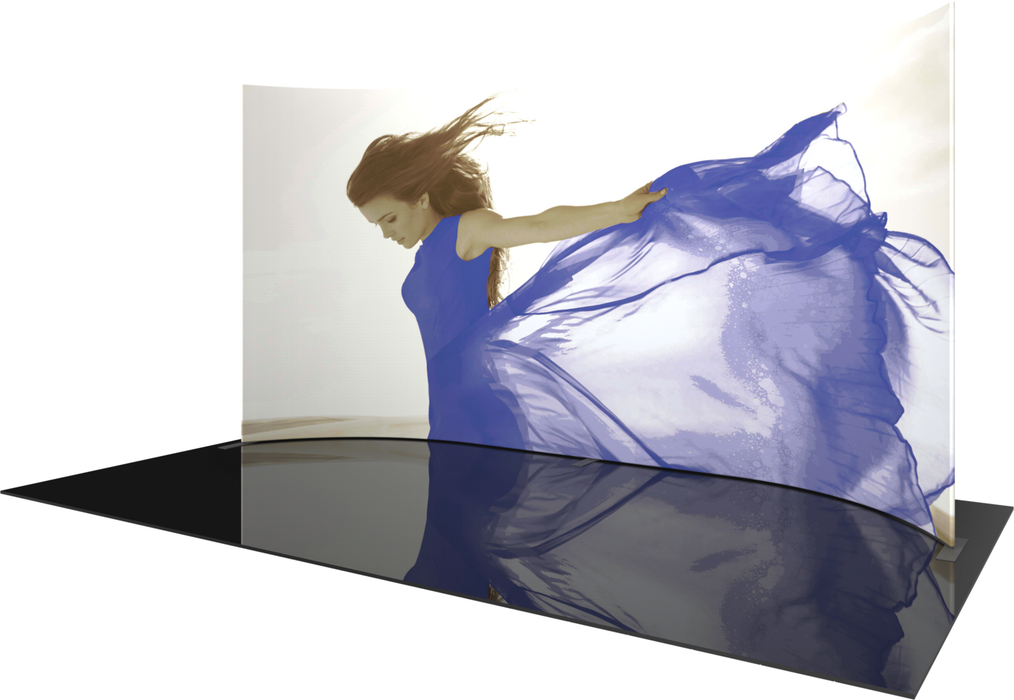20ft x 10ft Formulate Master Horizontal Curve Fabric Backwall (Hardware Only)