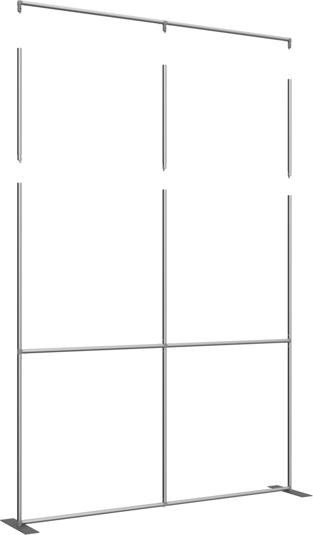 2ft Height Formulate Master Backwall Extension Hardware (8ft/10ft) - 3 Pole Straight