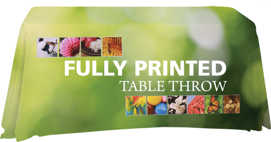 4ft Imprinted Premium Dye-Sublimated Table Throw Economy (48"w x 36"h demo table)