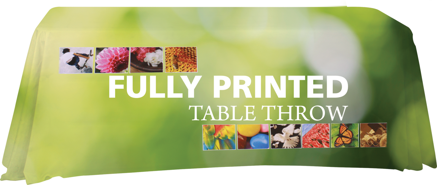 4ft Imprinted Premium Dye-Sublimated Table Throw Economy