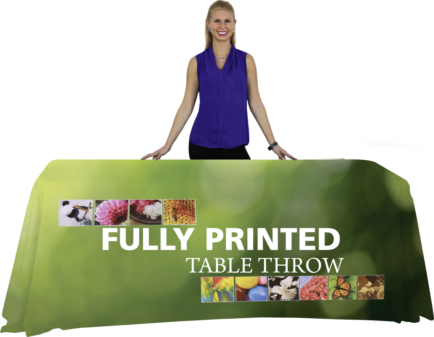 8ft Imprinted Premium Dye-Sublimated Table Throw Full