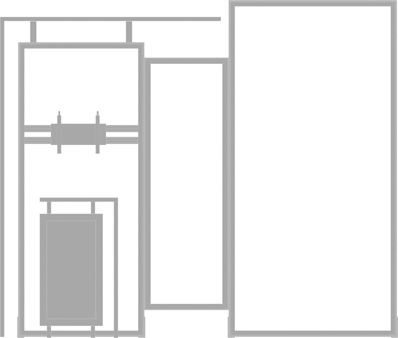 10ft x 10ft Hybrid Pro Modular Backwall Kit 03 (Hardware Only)