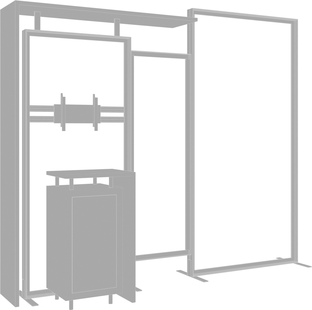 10ft x 10ft Hybrid Pro Modular Backwall Kit 03 (Hardware Only)