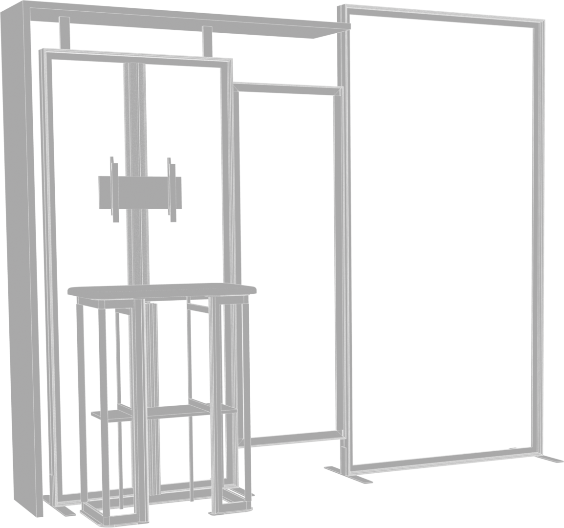 10ft x 10ft Hybrid Pro Modular Backwall Kit 03 (Hardware Only)