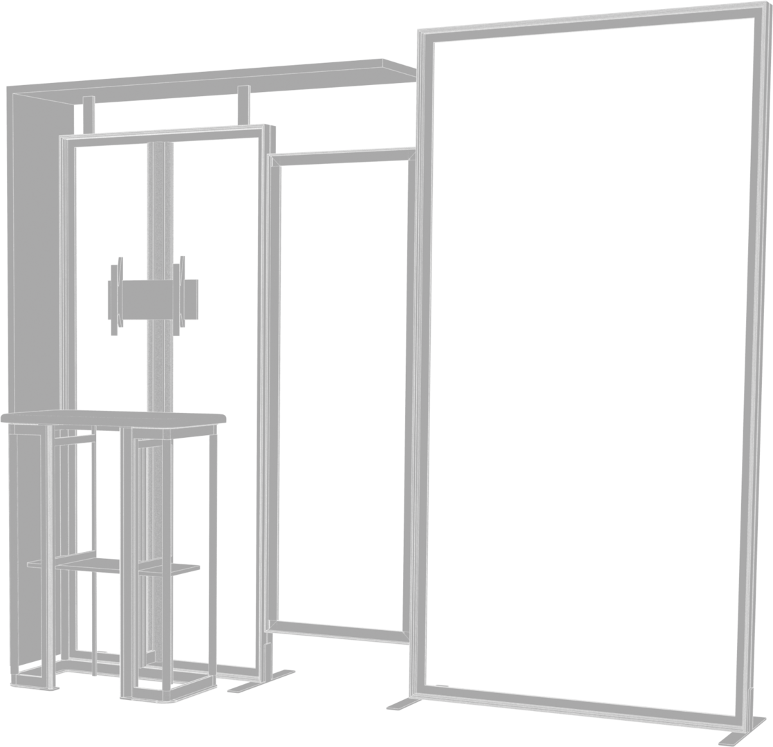 10ft x 10ft Hybrid Pro Modular Backwall Kit 03 (Hardware Only)