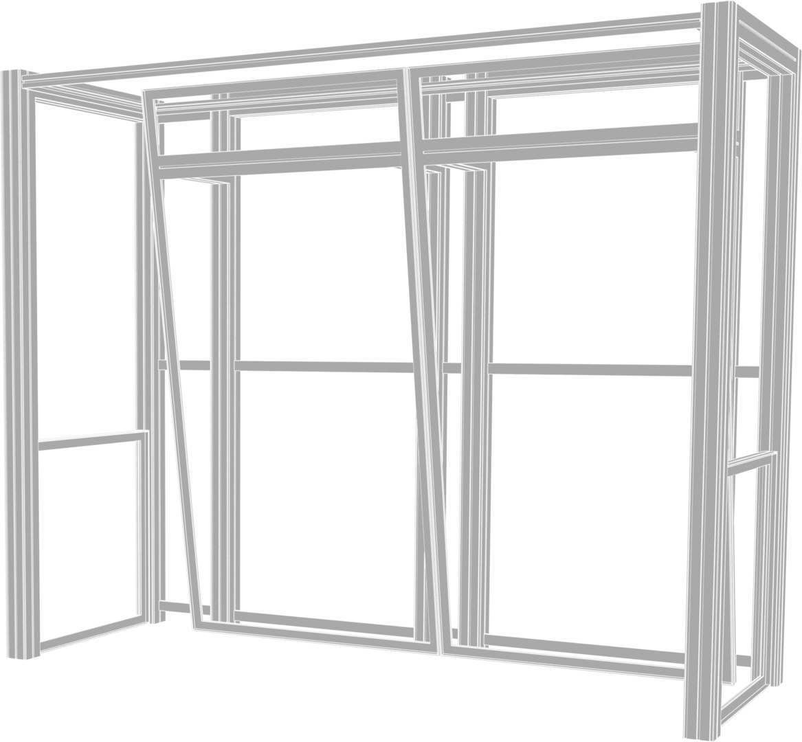 10ft x 10ft Hybrid Pro Modular Backwall Kit 04 (Hardware Only)