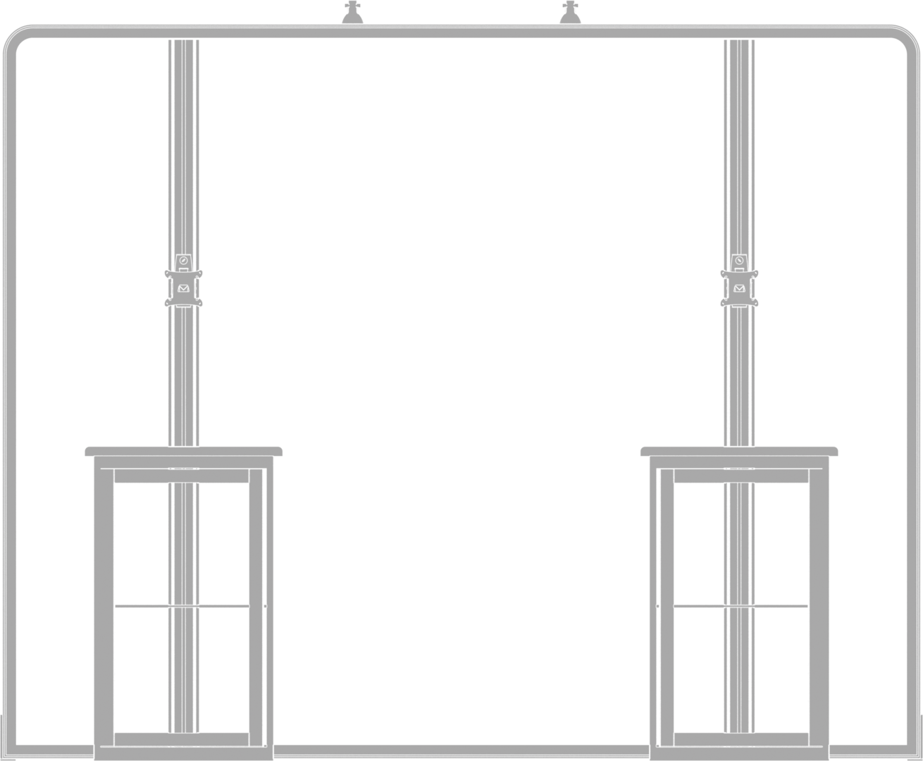 10ft x 10ft Hybrid Pro Modular Backwall Kit 06 (Hardware Only)