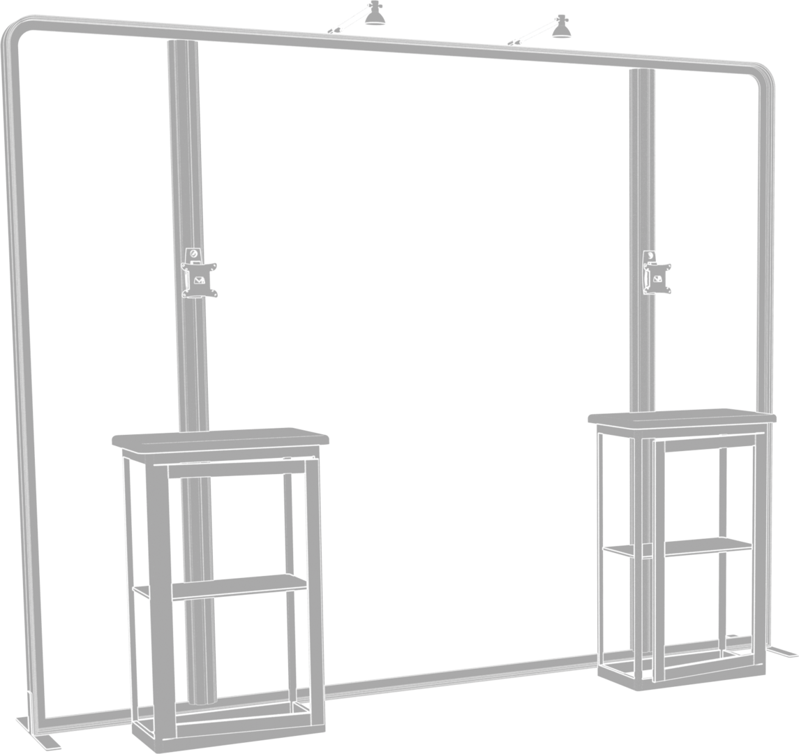 10ft x 10ft Hybrid Pro Modular Backwall Kit 06 (Hardware Only)