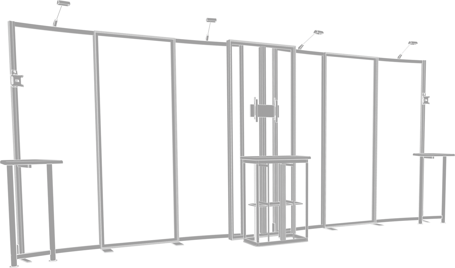 20ft x 10ft Hybrid Pro Modular Backwall Kit 09 (Hardware Only)