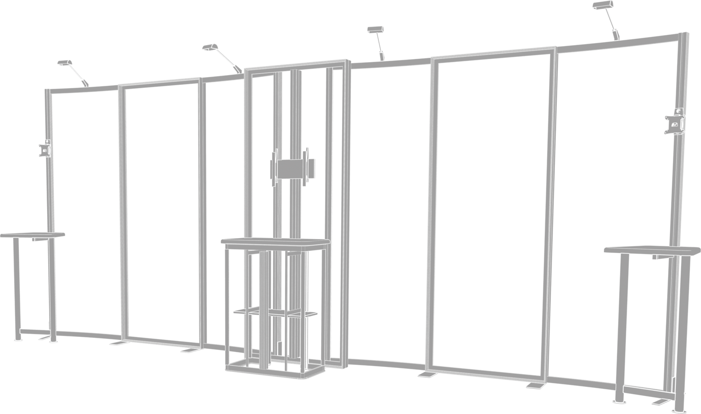 20ft x 10ft Hybrid Pro Modular Backwall Kit 09 (Hardware Only)