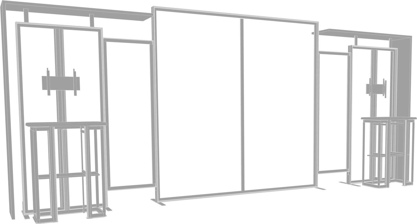 20ft x 10ft Hybrid Pro Modular Backwall Kit 11 (Hardware Only)