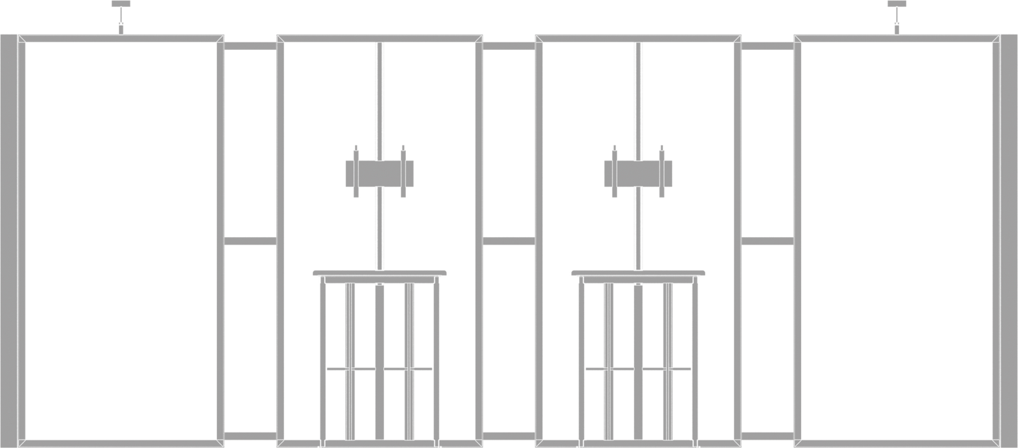 20ft x 10ft Hybrid Pro Modular Backwall Kit 13 (Hardware Only)