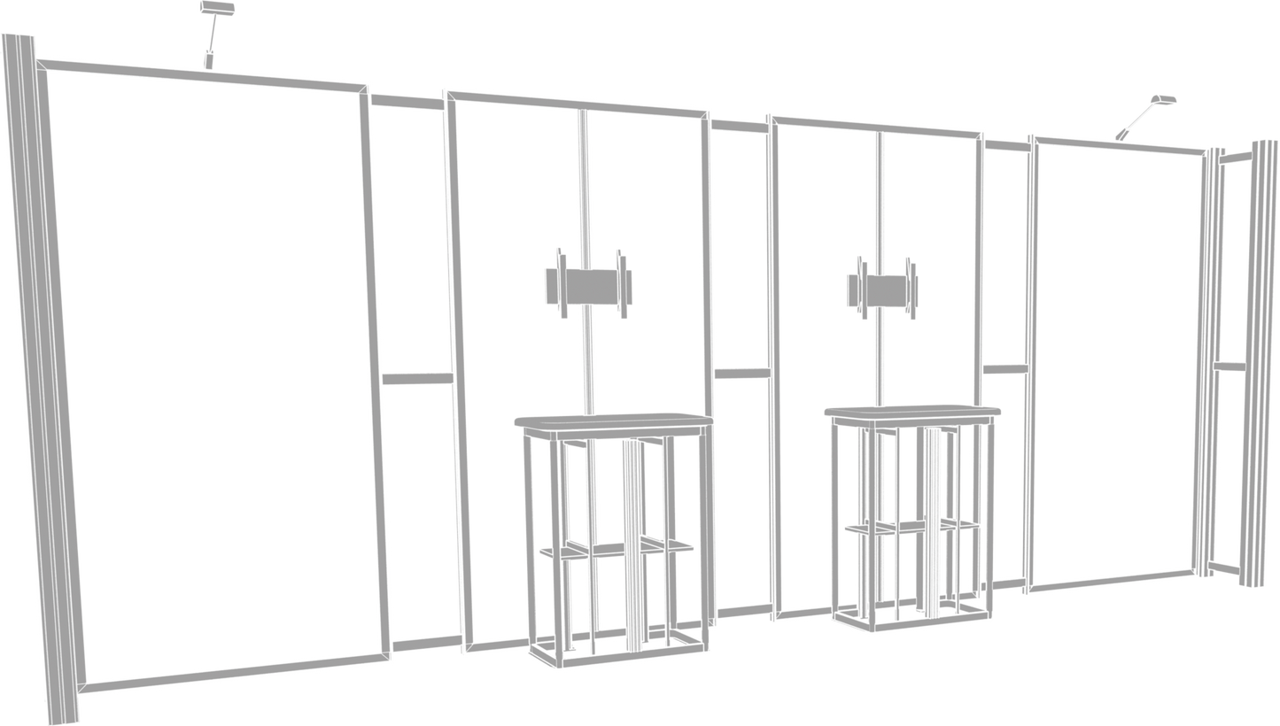 20ft x 10ft Hybrid Pro Modular Backwall Kit 13 (Hardware Only)