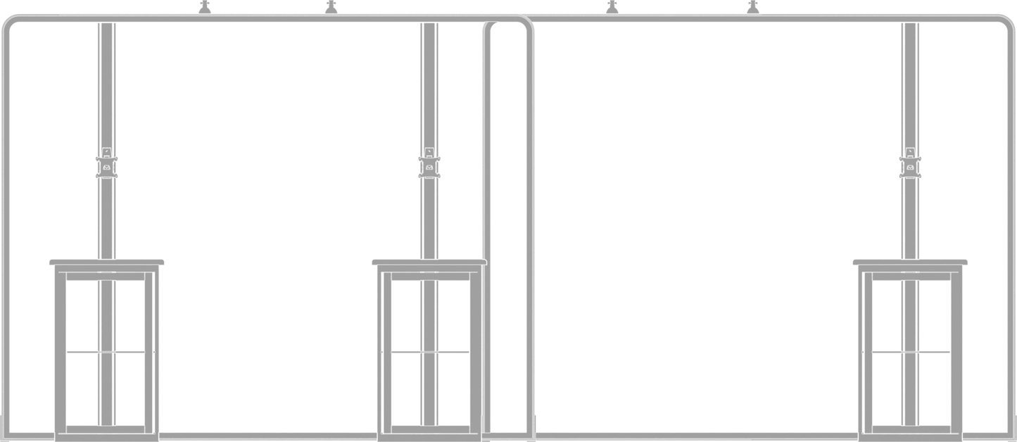 20ft x 10ft Hybrid Pro Modular Backwall Kit 14 (Hardware Only)