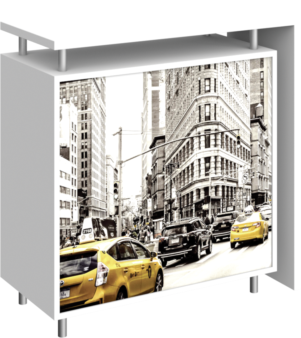 3.5ft x 3.5ft Hybrid Pro Modular Counter 01 Backlit (Graphic Package)