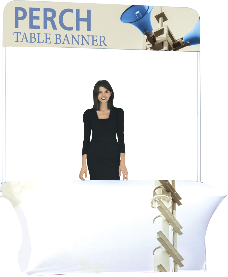 8ft Perch Table Pole Banner Display (Tall Graphic Package)