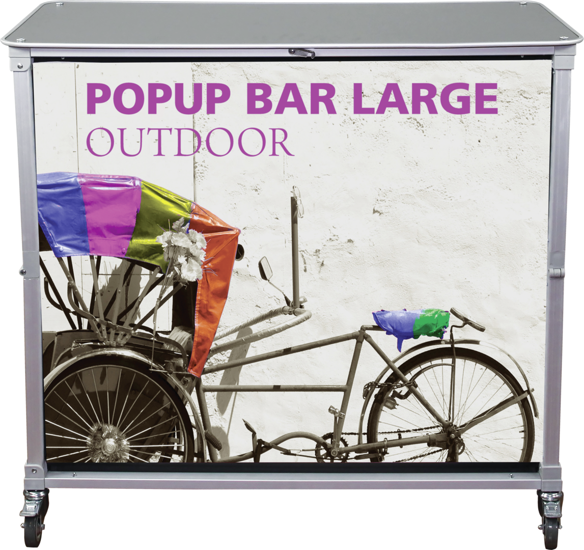 Portable Popup Bar Large with Black Top (Hardware Only)