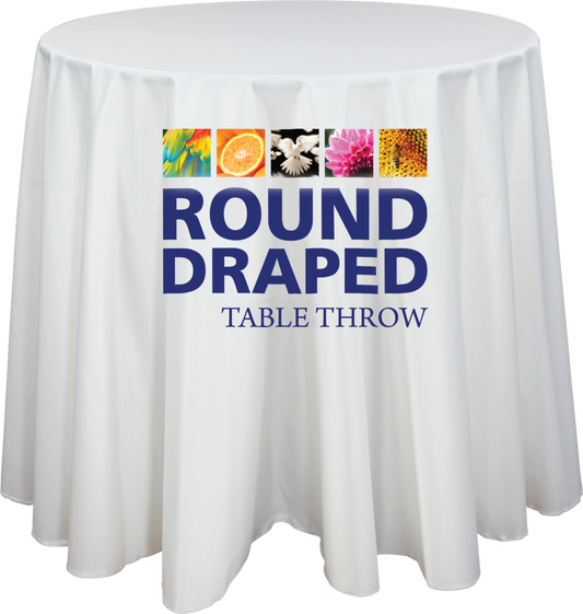 30in Round Premium Dye-Sub Table Draped Throw (60in dia.)