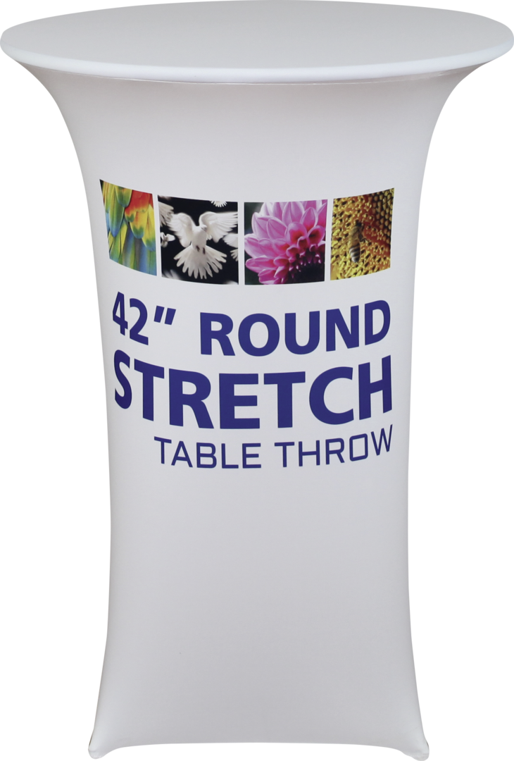 42in Round Premium Dye-Sub Table Draped Throw (30in dia.)