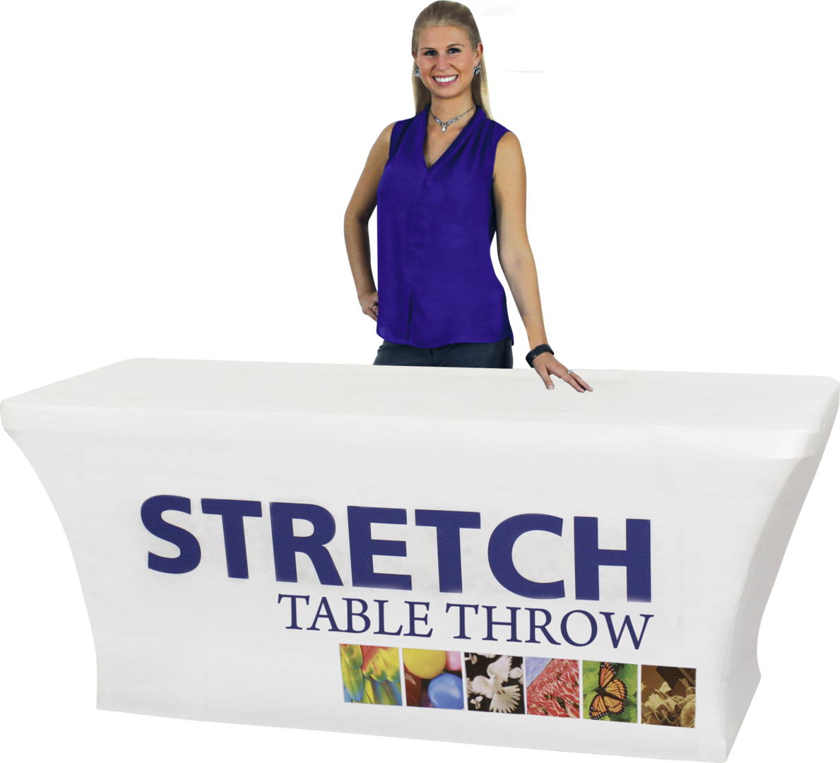 6ft Stretch Dye Sub Table Throw Full