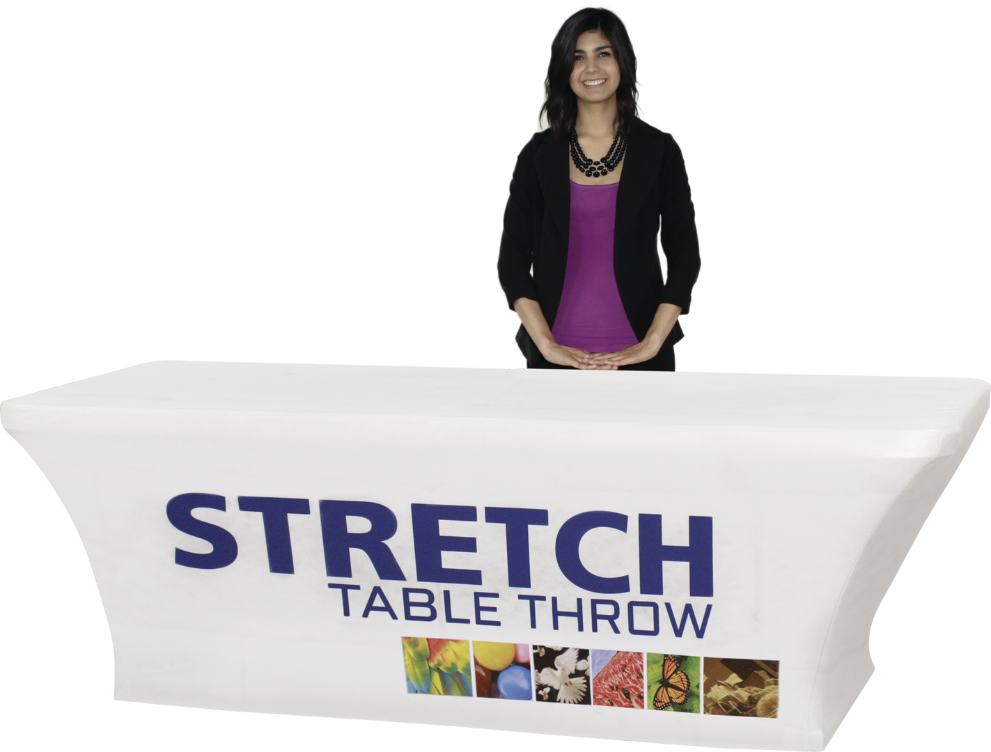 8ft Stretch Dye Sub Table Throw Full