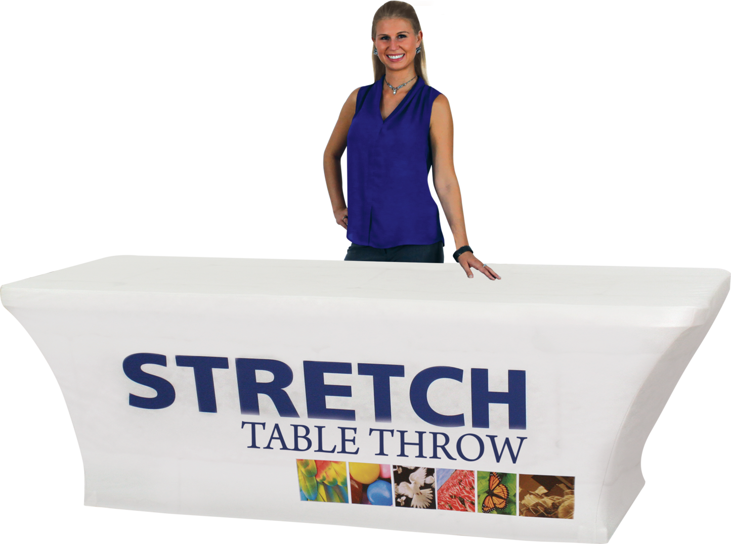 8ft Stretch Dye Sub Table Throw Full